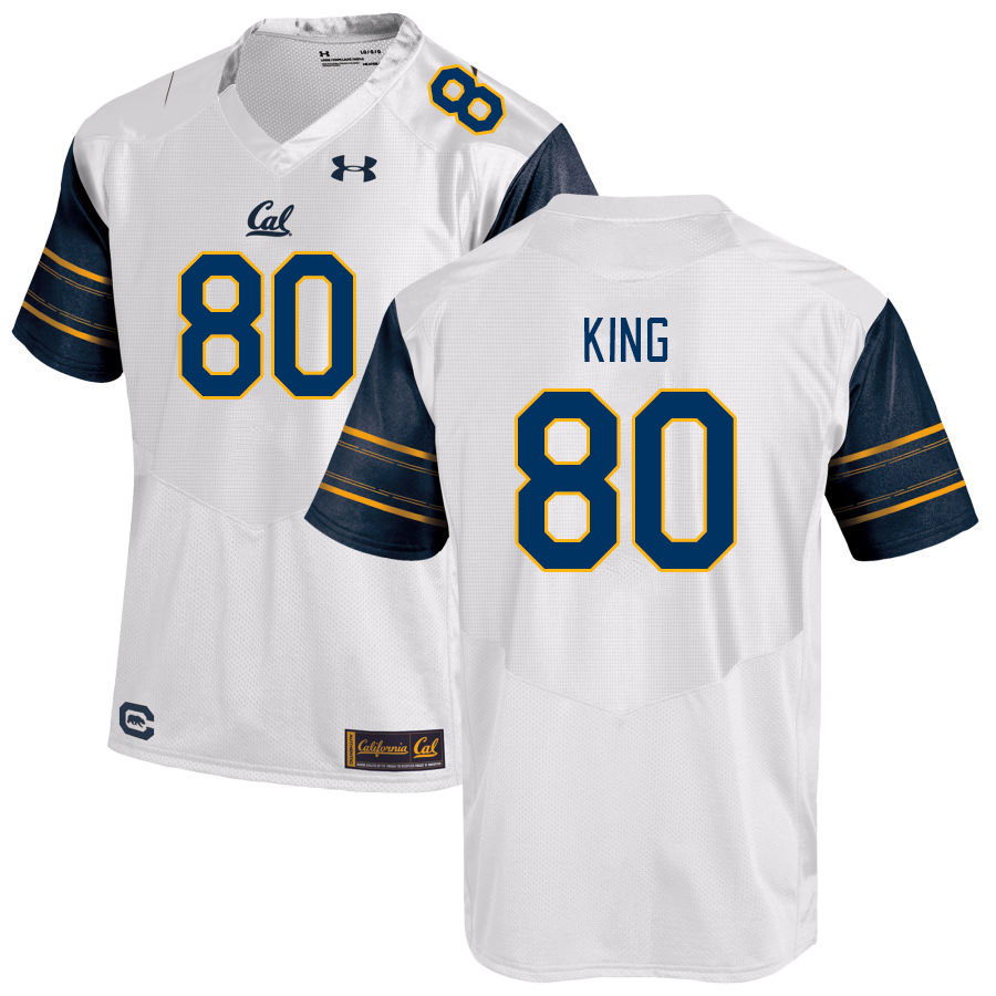 Men #80 Jordan King California Golden Bears College Football Jerseys Stitched Sale-White